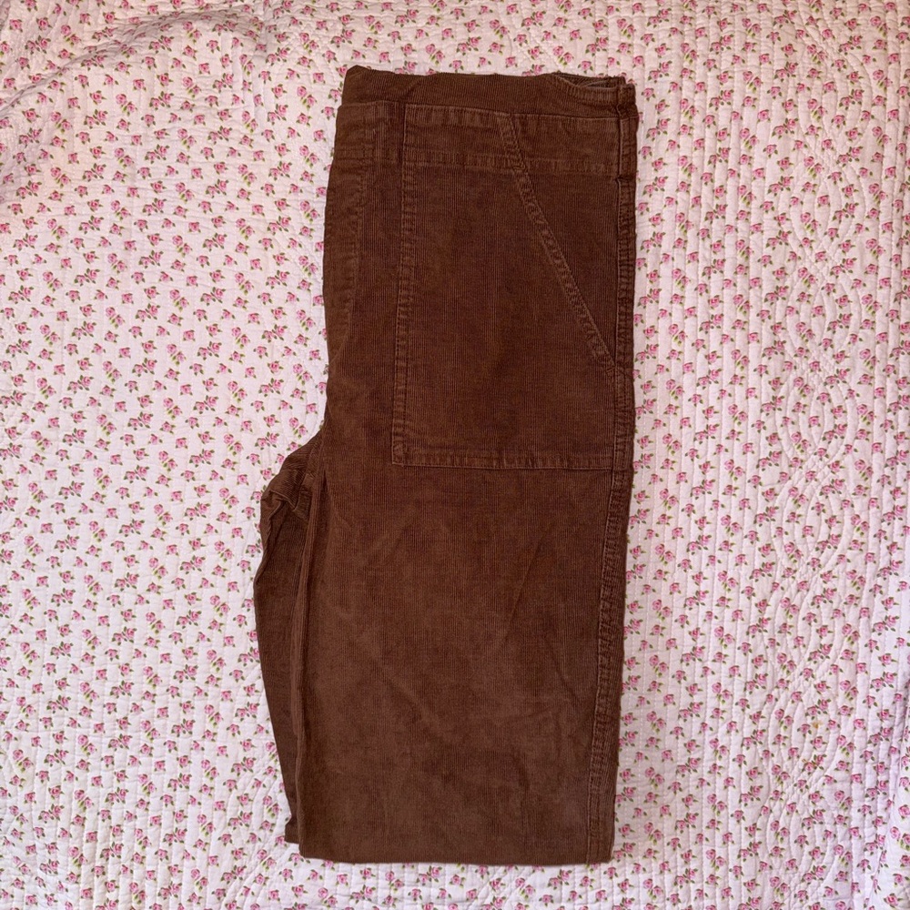 Aerie Corduroy Overalls in Rich Brown